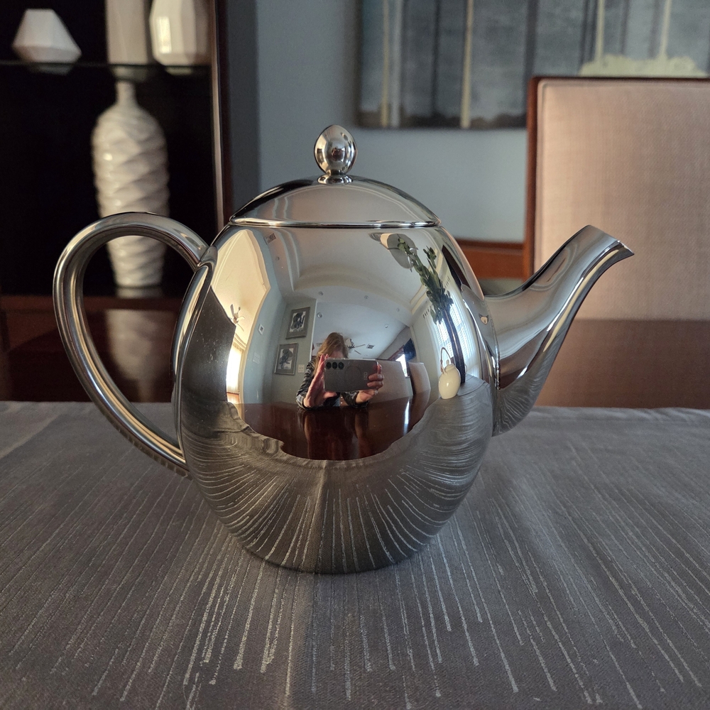 Palm Restaurant Elegant Stainless Steel Teapot